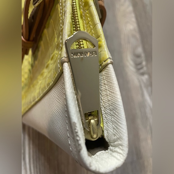 Brahmin Medium Arno Tote Limelight Ivory Brown La Scala Tri-Texture Leather Bag - Picture 9 of 16